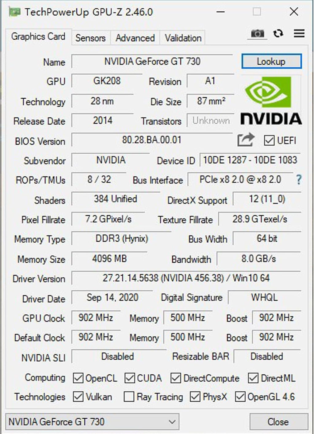 Glorto GeForce GT 730 4G Low Profile Graphics Card, 2X HDMI, DP, VGA, DDR3, PCI Express 2.0 x8, Entry Level GPU for PC, SFF and HTPC, Compatible with Windows 11