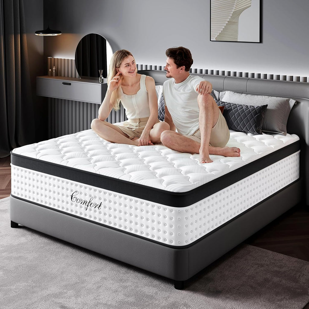 Full Size Mattress - 12 Inch Memory Foam Mattress in a Box, Breathable Fabric, Pocket Springs Hybrid Mattress for Motion Isolation Pressure Relief, CertiPUR-US, Medium Firm Full Mattresses