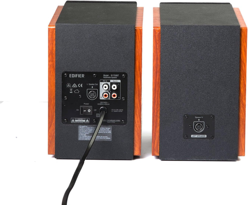 Edifier R1700BT Bluetooth Bookshelf Speaker - Active Near-Field Studio Monitors - Powered Speakers 2 Setup Wooden Enclosure - 66w RMS