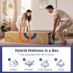 Queen Mattress, 14 Inch Queen Hybrid Mattress in a Box, Individual Pocket Spring for Motion Isolation & Pressure Relief, Medium Firm & Reinforced Edge Support, CertiPUR-US Certified