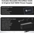 Dell WD19TB Thunderbolt Docking Station with 180W AC Power Adapter (130W Power Delivery) + HDMI Cable + DisplayPort Cable + Thunderbolt Cable + Microfiber Cloth Included