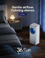 Windowless Portable Air Conditioner, 26.1" Small Evaporative Air Cooler for Room No Window, 3-Speed Settings, 4 Modes, 7H Timer, Remote Control, 4 Ice Packs, Quiet AC Unit for Bedroom, White