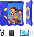 DigiLand Kids Tablet 10.1 inch,Android 15 Tablets,6GB RAM+64GB ROM (Expand to TF) Parental Control,Kids Software Pre-Installed,Dual Camera 2MP+5MP,Android Learning Tablet with Proof Case(Blue)