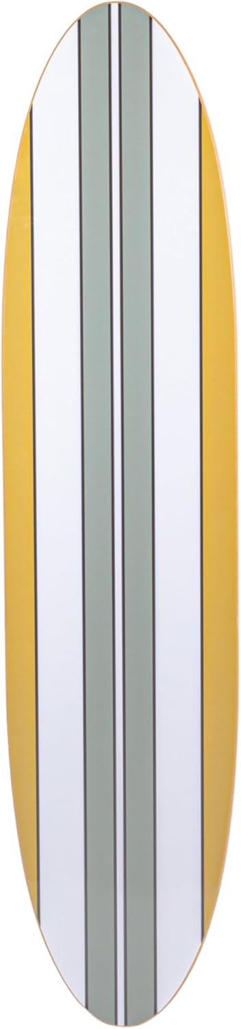 Creative Co-Op65.5 Inches Reclaimed Wood Striped Surfboard Wall Décor, Multicolor