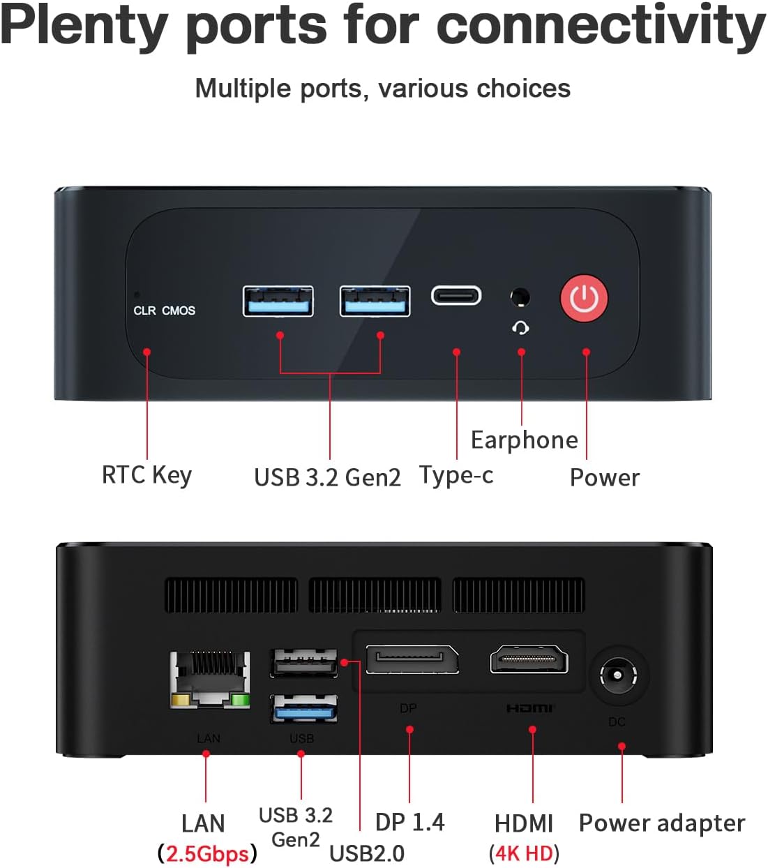 Beelink SER5 Pro Mini PC  AMD Ryzen 5 5500U(7nm  6C/12T) up to 4.0GHz  Mini Computer 16GB DDR4 RAM 500GB NVME SSD  Micro PC 4K@60Hz Triple Display  Mini Gaming Computer WiFi6/BT5.2/HTPC