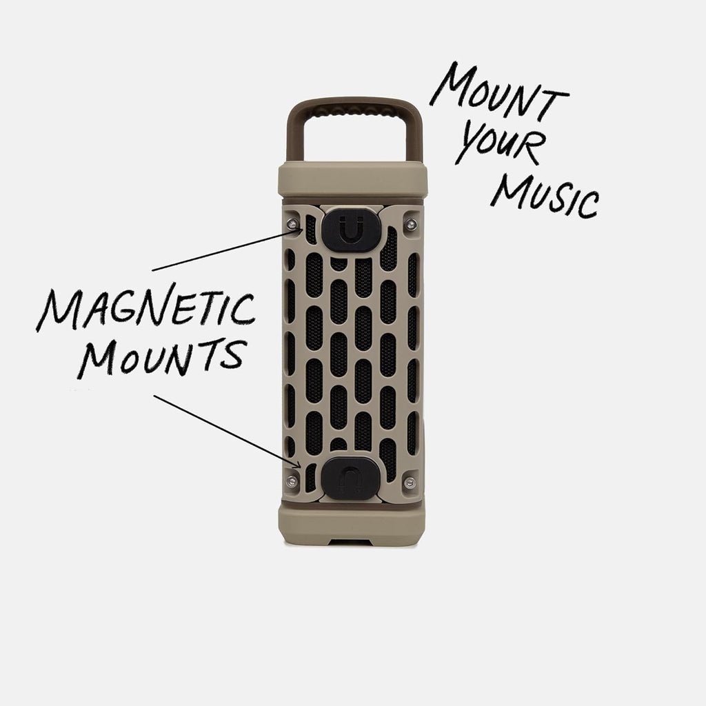 Turtlebox Ranger: Loud! Outdoor Portable Bluetooth 5.4 Speaker | Rugged  Waterproof  Ultra-Portable | Plays to 105db  Deep Bass  Shockproof  Unlimited Pairing for Full Stereo Experience  Tan