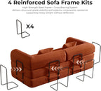 79'' Convertible Sofa Bed, 5-in-1 Folding Corduroy Sleeper Couch with Pull Out Bed, Oversized Modular Floor Sofa, No Assembly, Space-Saving Guest Bed for Apartment Living Room Bedroom (Orange) | Convertible Sofa Bed