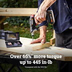 WORX WX177L.2 Cordless Drill Driver, 20V 445 in·lb Brushless Power Drill Driver, Powerful Drilling and Driving, 2-in-1 Design, 85 Bits, Battery and Charger Included, PowerShare