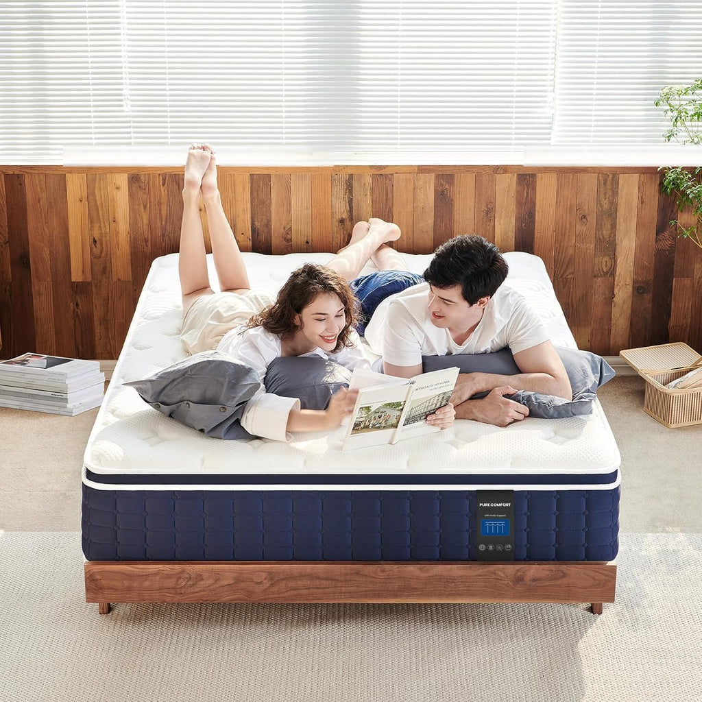 Coolvie 12 Inch Hybrid Twin XL Mattress -Firm Feel -Support Foam with Strong Pocket Springs - Extra Lumbar&Shoulder Support for Back&Stomach Sleepers, CertiPUR-US® Certified Foam,XL Long Size