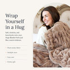 Minky Couture Hugs Blanket - Extra Plush Blanket for Premium Gifting - Stretchy Bubbled Cozy Throw - Silky Smooth - Durable & Machine-Washable - Travel-Friendly - Travel, Milk Chocolate