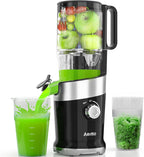 Cold Press Juicer For Whole Fruits, Aeitto Juicer Machines with Large Feed Chute, Self Feeding Juice Extractor Machine, Easy to Assemble, Easy to Clean & Use, High Juice Yield