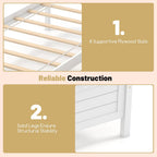 GOFLAME Twin Size Bed Frame with 2 Drawers, Platform Bed with Solid Wood Headboard & Footboard, Wood Slats Support Mattress Foundation, Under Bed Storage, No Box Spring Needed, Easy Assembly, White