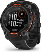 Garmin Instinct® 3 45mm  Solar Charged Display  Rugged Outdoor GPS Smartwatch  Metal-Reinforced Bezel  Built-in Flashlight  Black