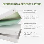 EGOHOME 12 Inch Queen Mattress, Memory Foam Mattress in a Box with Cooling Green Tea Gel, Relieve Pressure with Medium Support, CertiPUR-US Certified, 80''L x 60''W, White