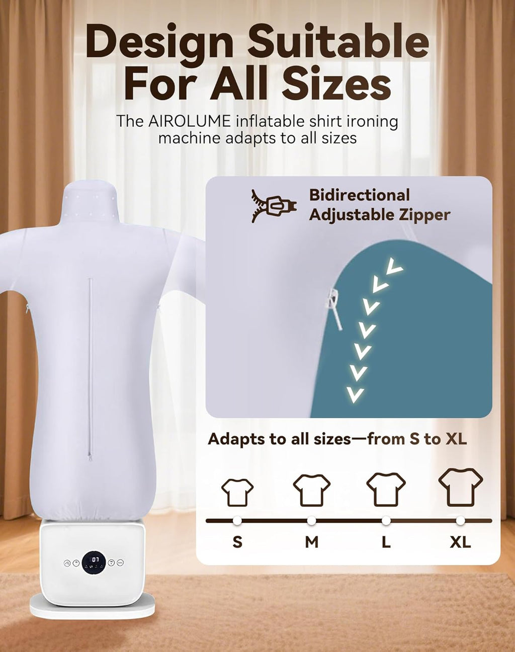 Automatic Ironing Machine, Hands Free Automatic Iron, Wrinkle-Free in 8-12 Mins, Automatic Steam Iron, Portable Inflatable Garment Wrinkle Remover for all kinds clothes (not allowed Skirt)