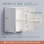Wall Storage Cabinets - Large Kitchen Laundry Wall Amount Cabinets with Two Shaker Doors and Adjustable Shelf, One of 2pcs,in White