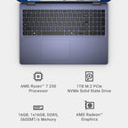 Dell 16 Laptop DC16256-16.0-inch 16:10 FHD+ Anti-Glare Non-Touch Display  AMD Ryzen 7 250  AMD Radeon Graphics  16GB Memory  1TB SSD  Backlit Keyboard with Fingerprint Reader  Windows 11 Home
