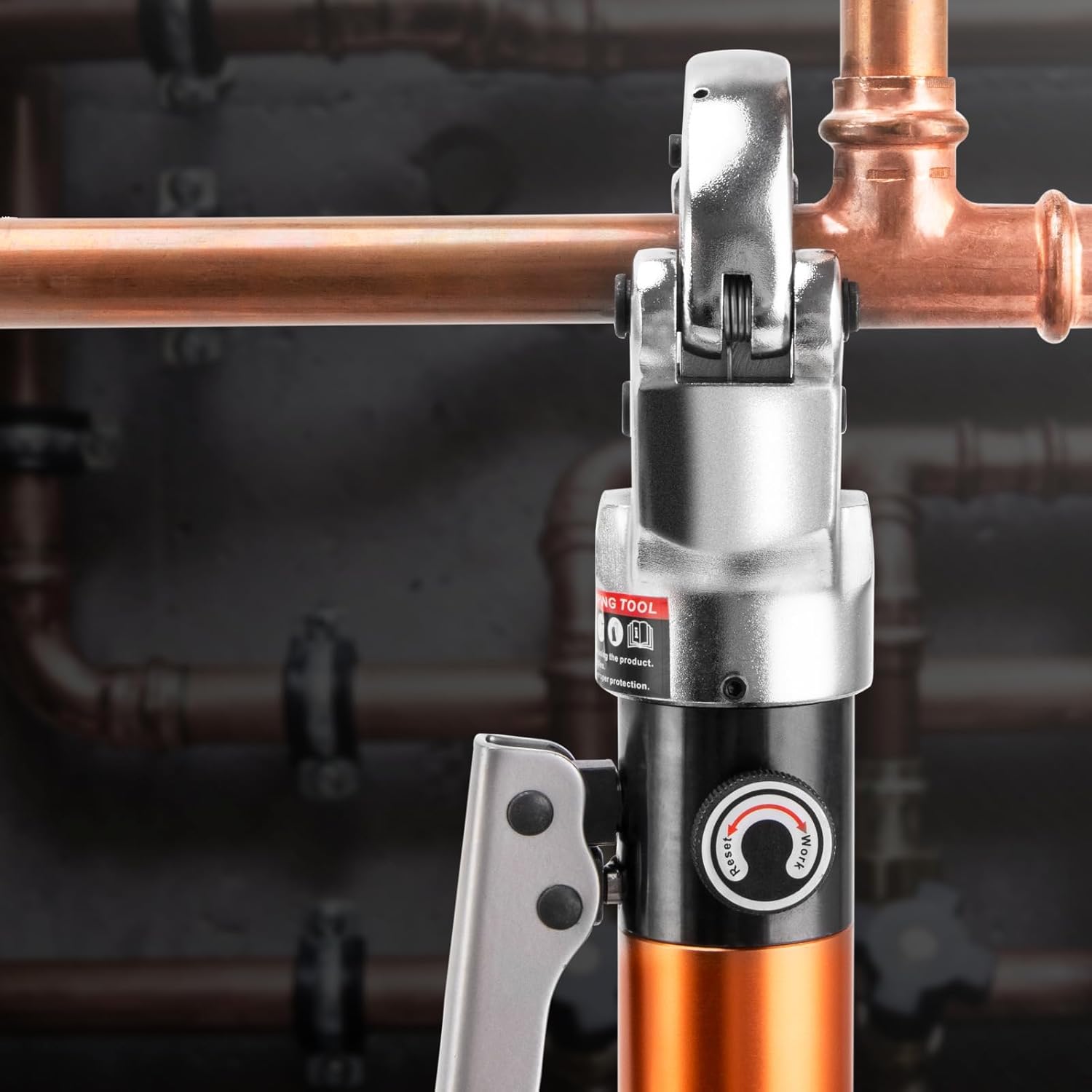 Copper Pipe Crimping Tool - with 1/2", 3/4", 1" Jaws, Copper Tube Fittings Hydraulic Pipe Crimping Tool for Pro Press, Viega Copper Pipe Fittings