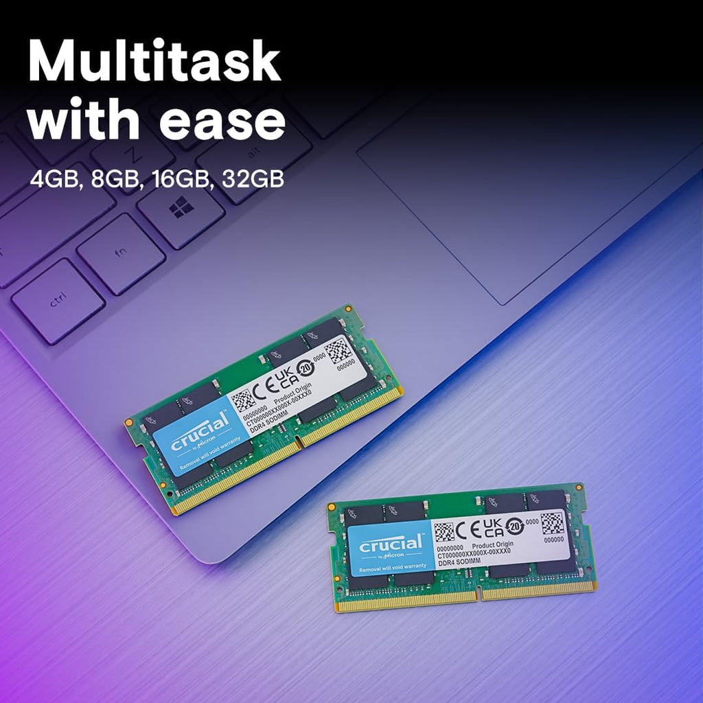 Crucial 8GB DDR4 RAM 3200MHz (PC4-25600), Downclockable to 2933/2666MHz Laptop Memory, SODIMM 260-Pin CL22, Compatible with 13th Gen Intel Core and AMD Ryzen 7000 - CT8G4SFRA32A