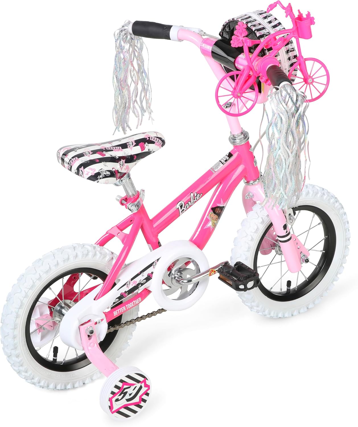 Dynacraft Barbie 16-inch Girls' Bike for Kids Ages 5-7 Years - Fun and Stylish Design, Sturdy and Durable, Perfect for Kids Learning to Ride, Easy to Assemble, Ideal for Young Riders