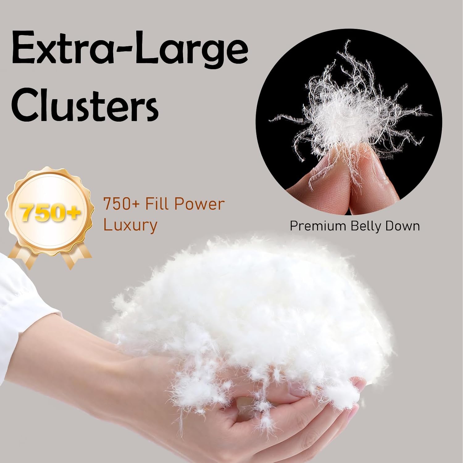 Premium King Goose Down Comforter – 95% Goose Down, 750+ Fill Power, 100% Cotton All Season | Oeko-Tex Certified, 1000+ Cleanliness, 90"x100" Duvet Insert