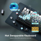 RedThunder K95 Wireless Mechanical Keyboard,TFT Screen & Knob, Trip-Modes Connection, Gasket Custom Hot-Swap Keyboard, RGB Backlit, Pre-lubed Linear Switches, Side Printed PBT Keycaps, Gray Gradient