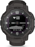 Garmin Instinct Crossover Solar  Rugged Hybrid Smartwatch with Solar Charging Capabilities  Analog Hands and Digital Display  Graphite