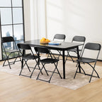 DUMOS Folding Chairs Sets of 10, 330lbs Plastic Stackable Portable Patio Dining Sets, Fold Up for Indoor Outdoor, Camping, Garden, Party, Meeting (Black)