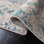 SAFAVIEH Madison Collection X-Large Area Rug - 12' x 18', Blue & Grey, Modern Boho Abstract Design, Non-Shedding & Easy Care, Ideal for High Traffic Areas in Living Room, Bedroom (MAD440M)