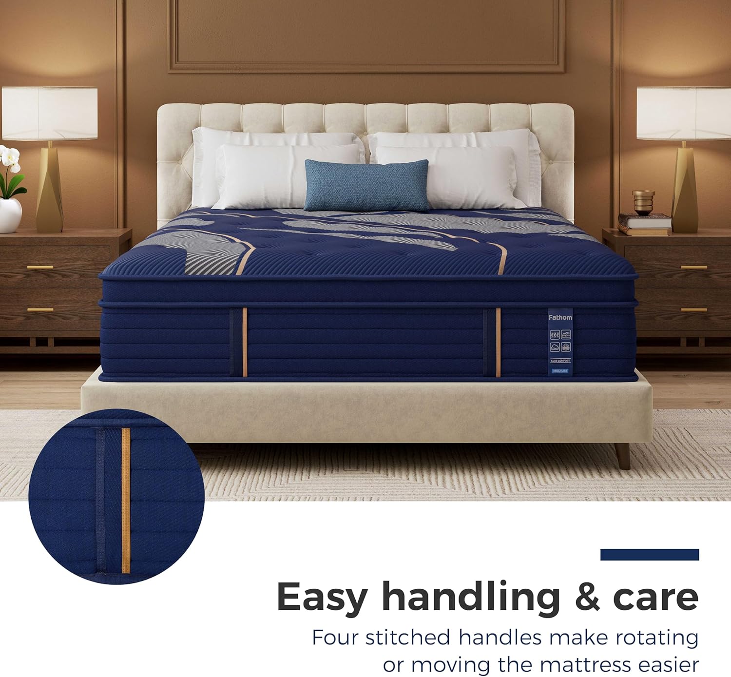 FATHOM King Size Mattress, 14 Inch Hybrid Mattress with Breathable Modal Cover, Cooling Gel Memory Foam & Pocket Spring, Pressure Relief & Fiberglass-Free, CertiPUR-US Certified, Foam Made in USA
