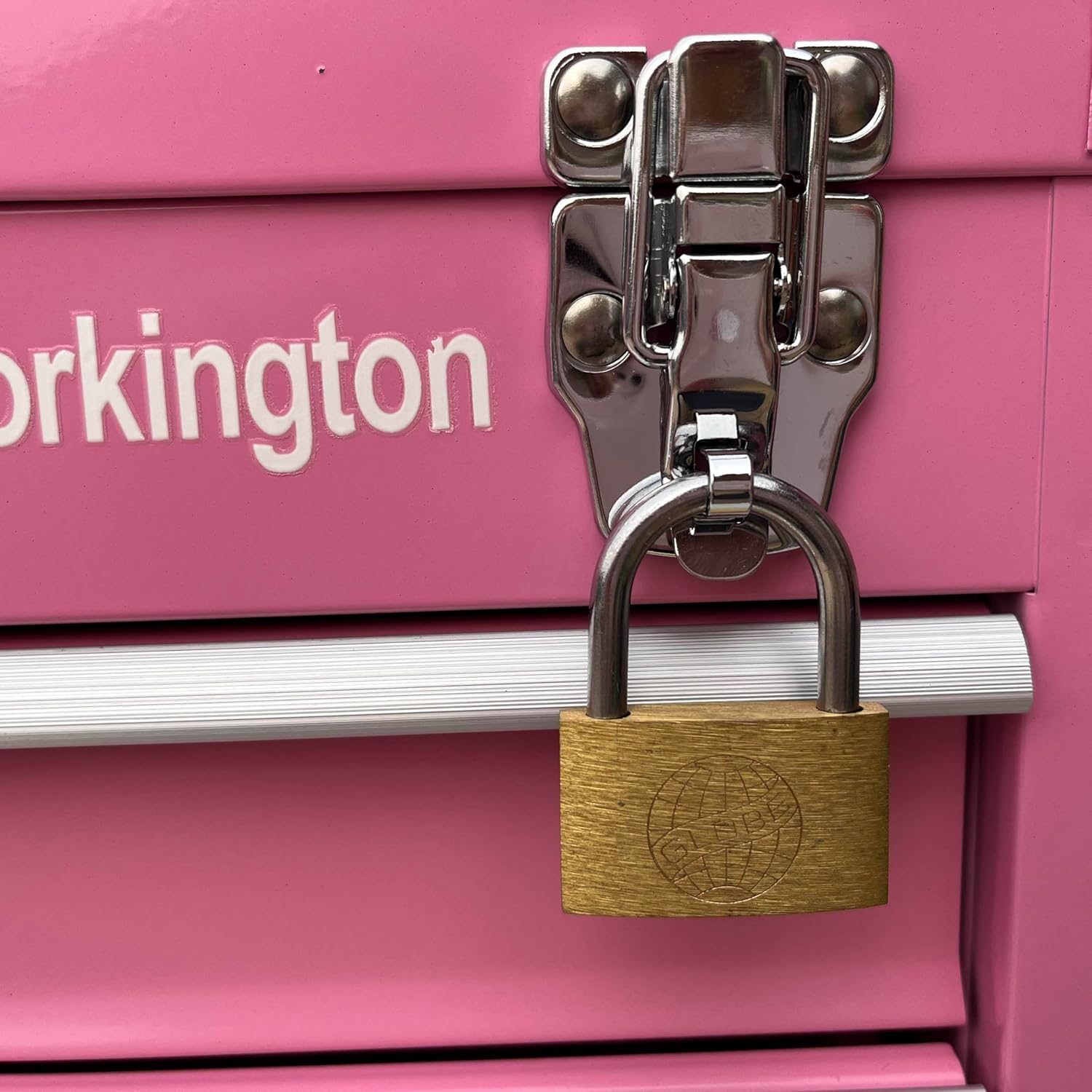 Workington Portable Metal Tool Chest with 4 Drawers, 20" 4-Drawer Tool Chest Cabinet with Ball Bearing Drawer Slides, Steel Tool Storage Box Organizer 4004 Pink