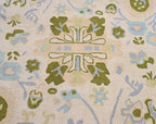 Handmade Oushak Wool Area Rug | Floral and Botanical Patterns in Soft Blue and Green | Luxurious Thick Pile for Living Room, Bedroom & Dining Room Decor (Blue & Green, 8' x 10')