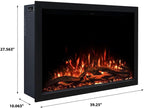 Modern Ember Highmark Traditional 38 Inch Built-in Smart Electric Fireplace Insert | Alexa/WiFi Enabled - Remote Included | Electric Firebox Heater with Multi-Color Flames | 1500W