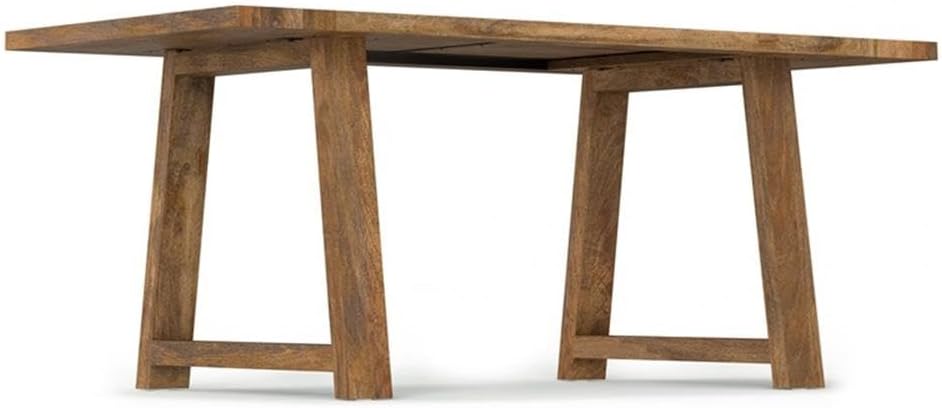 SIMPLIHOME Whitley Dining Table - 72 inch Wide Solid Mango Wood Rectangular Table in Burnt Wax, Modern Farmhouse Style for Dining Room or Kitchen with Extra-Thick Trestle Base, Seats 6