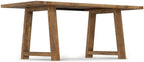 SIMPLIHOME Whitley Dining Table - 72 inch Wide Solid Mango Wood Rectangular Table in Burnt Wax, Modern Farmhouse Style for Dining Room or Kitchen with Extra-Thick Trestle Base, Seats 6