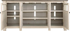 Signature Design by Ashley Bolanburg Extra Large TV Stand, Fits TVs up to 72", 3 Cabinets, Adjustable Storage Shelves, 74.13", Whitewash & 2-Tone Finish