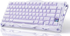 GravaStar Mercury K1 Purple 75% Wireless Mechanical Keyboard – Tri-Mode BT5.0/2.4GHz/USB-C Gaming Keyboard, Jelly Keycaps, Linear Switches, RGB Backlit Creamy Keyboard for PC/Mac, Cute & Stylish