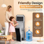 EXCELPURE 5-in-1 Bottom Loading Water Dispenser with Ice Maker, 3 Temperatures Settings - Hot, Cold and Room Water Cooler for 5 Gallon Bottle, Child Safety Lock, 35lbs/24H, WiFi, Stainless Steel