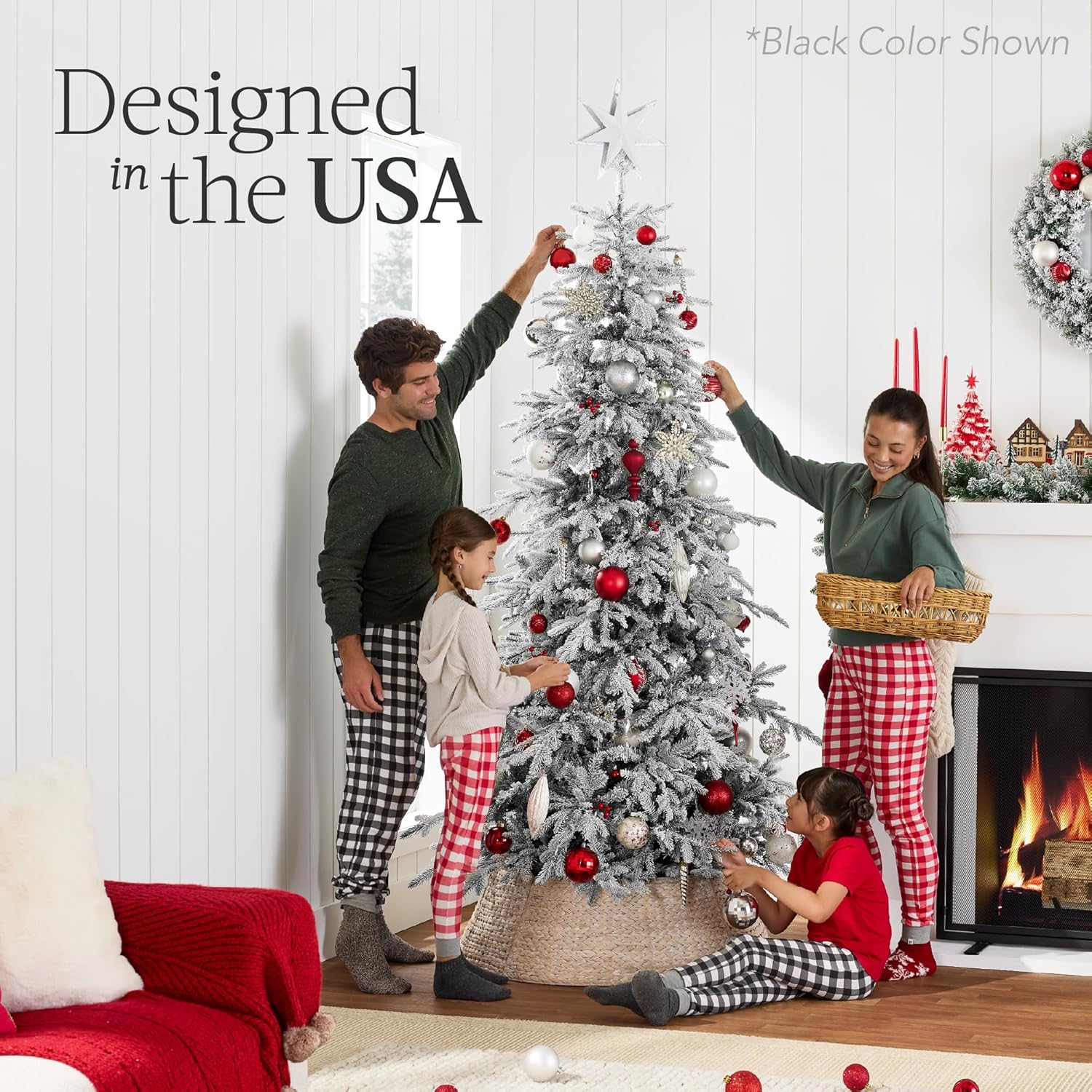 Best Choice Products Lighted Aspen Christmas Tree, 6ft Flocked Artifical Noble Fir, Pre-Lit White & Multicolored LED Lights Premium Holiday Décor - Green