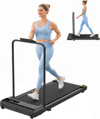 STRIDEMAX Quiet Folding Treadmill with Manual Incline, 2.5HP Under Desk Walking Pad, Basic LED Display, Shock Absorption, Space-Saving Fitness Equipment for Small Apartments - Joystride Series
