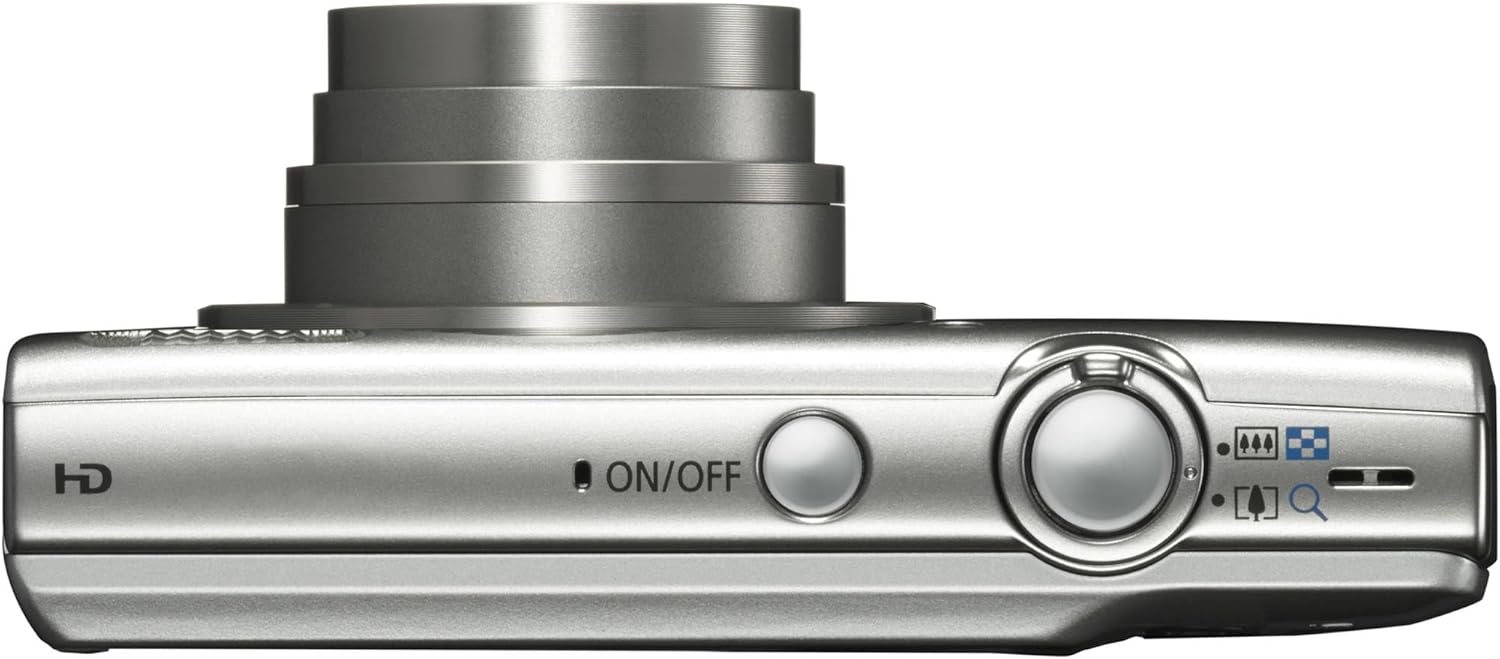 Canon PowerShot ELPH 180 Digital Camera Bundle (Silver) Compact Point and Shoot with Optical Zoom | Easy Controls Lightweight Design for Travel Family and Everyday Photography with Case and 64GB Card
