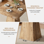Square Dining Table, 31.5-inch Dinner Table for 2-4 People, Kitchen Table with Load-Bearing Trapezoidal Base, for Home, Dining Room, Small Space, Brown