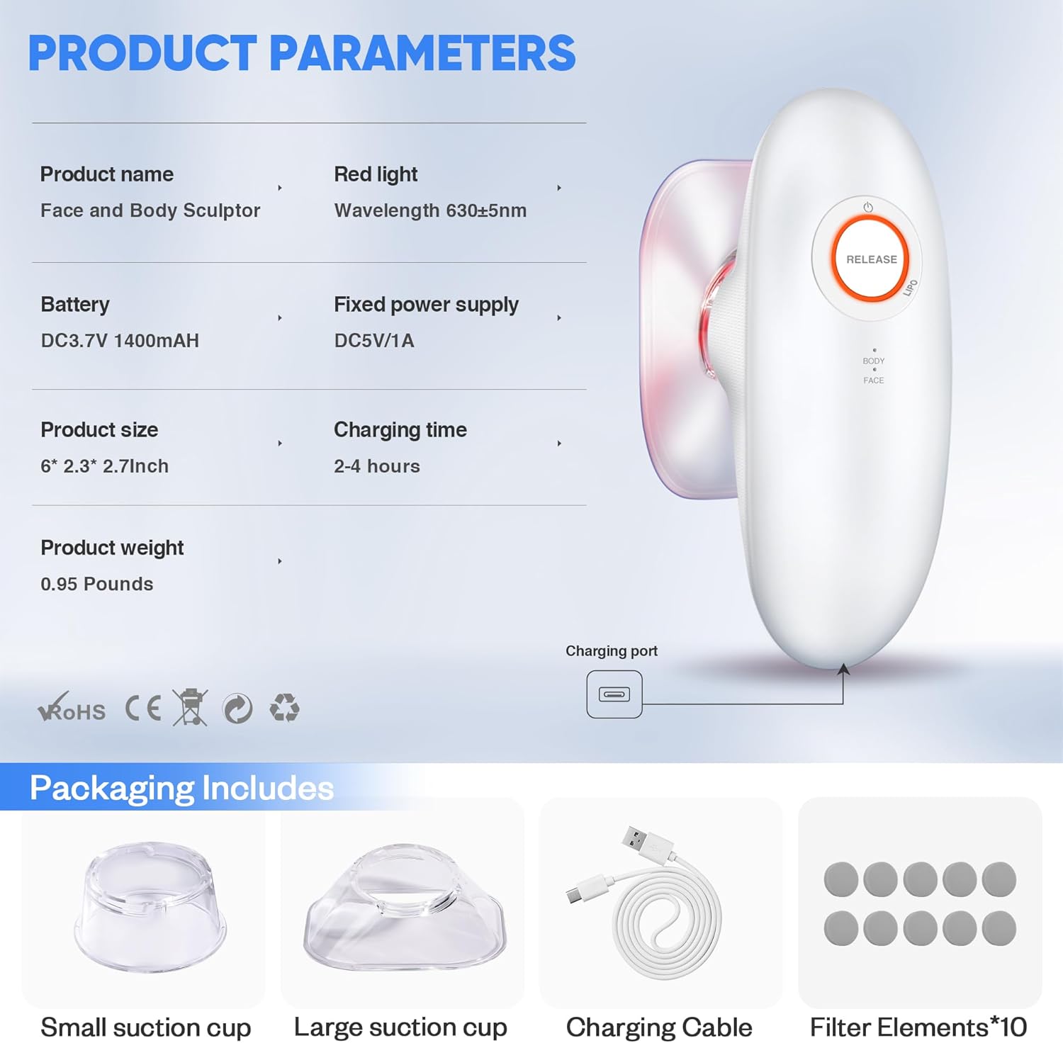3-in-1 Electric Cellulite Massager, 3-in-1 Body Sculpting Machine -3 Modes Adjustable Body Sculpting Machine- Home Use Cupping Therapy Tool for Back, Belly, Waist, Arms, Legs-White