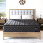 King Mattress 14 Inch,Hybrid Mattresses Euro Top Medium Firm for Back & Lumbar Support, 100 Night Trial, Individual Pocket Spring Bed for Motion Isolation & Pressure Relief Black