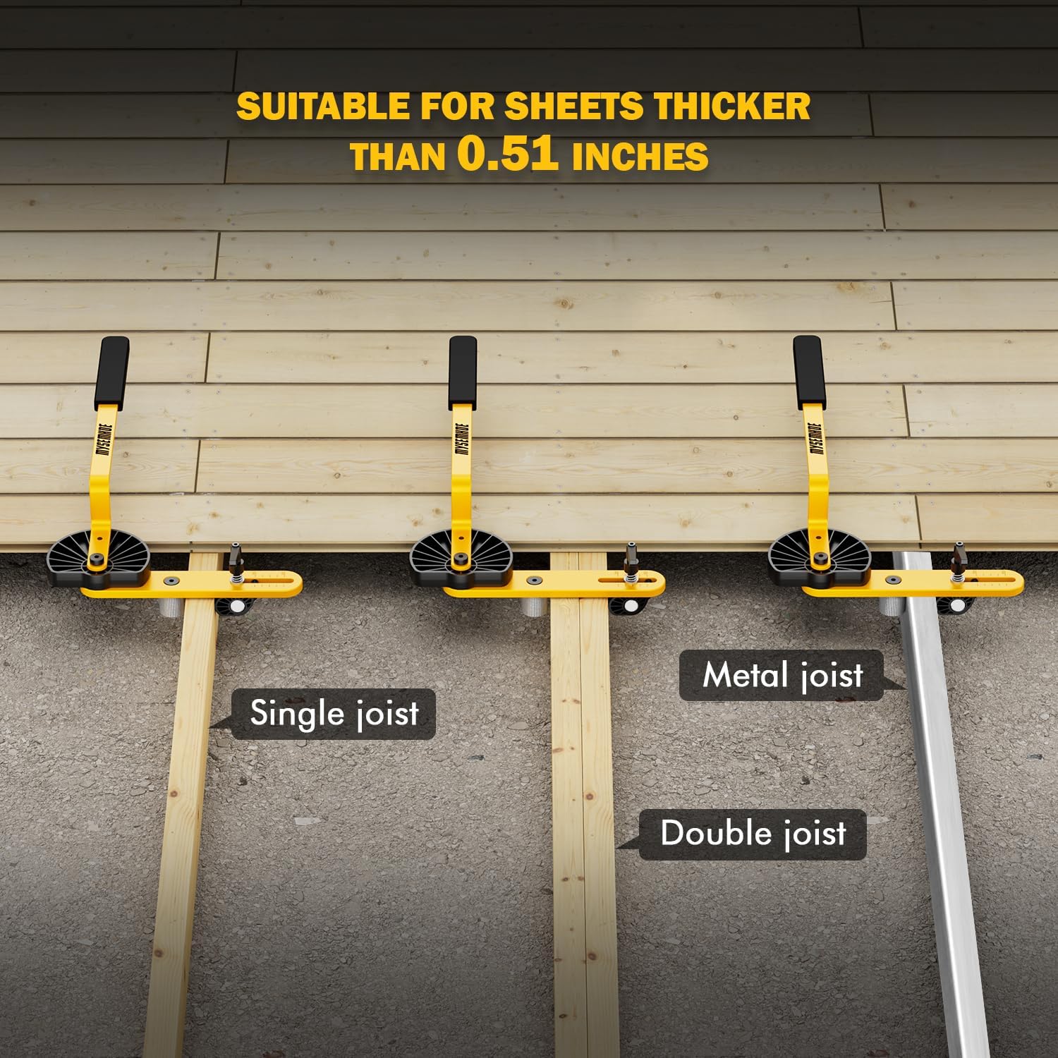 Deck Board Straightener Tool - Heavy Duty Straightener Tool, Quick Install & Foldable Design to Correct Gaps & Misalignment in Seconds, Upgraded