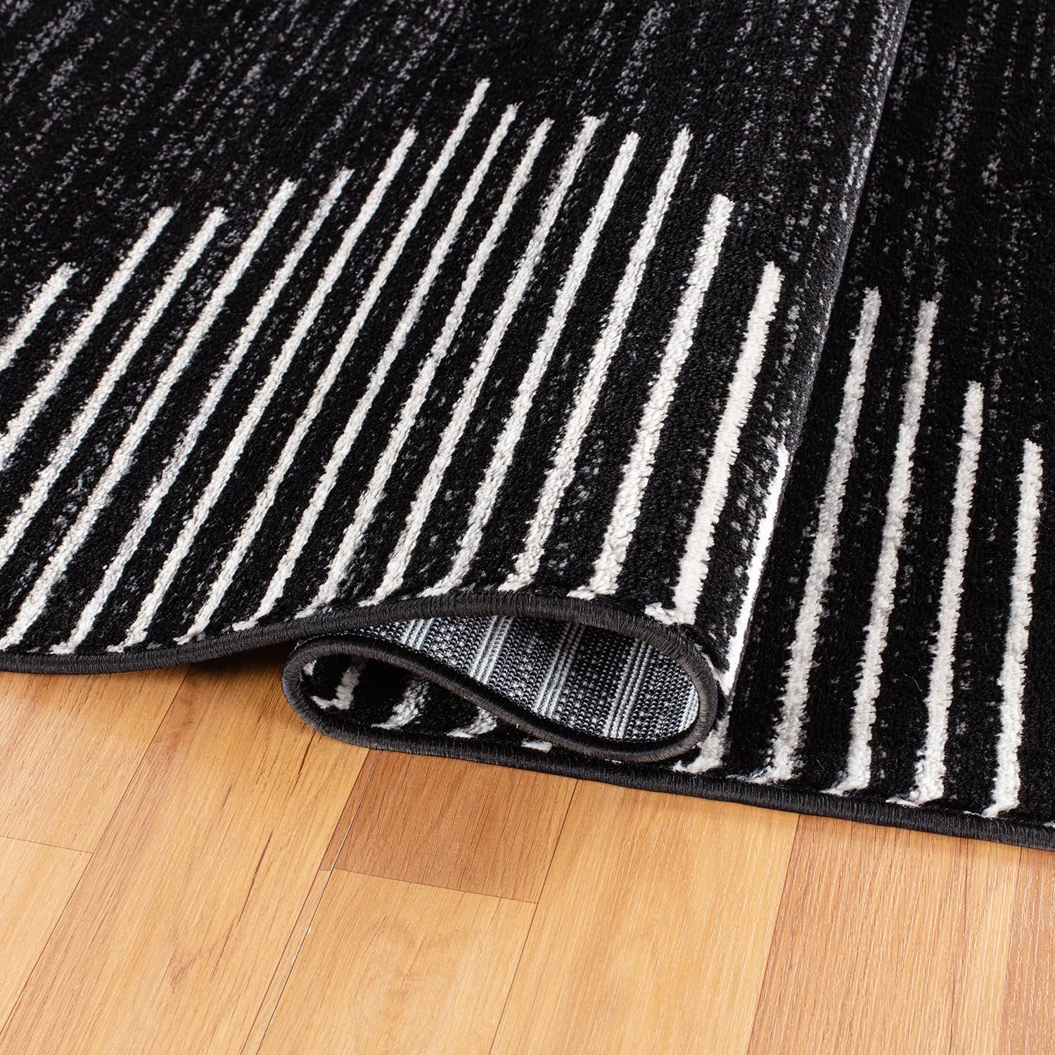 Rugshop Bohemian Stripe Stain Resistant High Traffic Living Room Kitchen Bedroom Dining Home Office Area Rug 12' x 15' Black