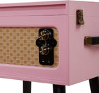 Arkrocket Discovery 3-Speed Bluetooth Record Player Retro Console Turntable with Built-in Speakers and Removable Legs (Pink)