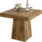 Tribesigns Square Dining Table for 4, 31.5-Inch Small Kitchen Table with Sturdy Pedestal Base, Farmhouse Dinner Table for Dining Room, Living Room, Kitchen, Brown