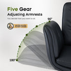 amseatec Criss Cross Chair with Armrests & Wheels, PU Leather Vanity Chair, Comfortable Adjustable Swivel Computer Office Desk Chairs for Home, Make Up, Bed Room (Black)