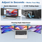 Teamgee 15.6" Laptop Screen Extender with Power Bank  FHD 1080P Triple Monitor  Driver-Free Plug & Play for 13-17" Laptops (HDMI/USB)  Home Office/Small Business  Windows/Mac/Android
